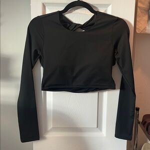 Black Long Sleeve Women's Workout  Top